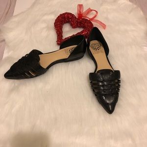 Nwt Vince camuto Black Leather flats shoes size 7